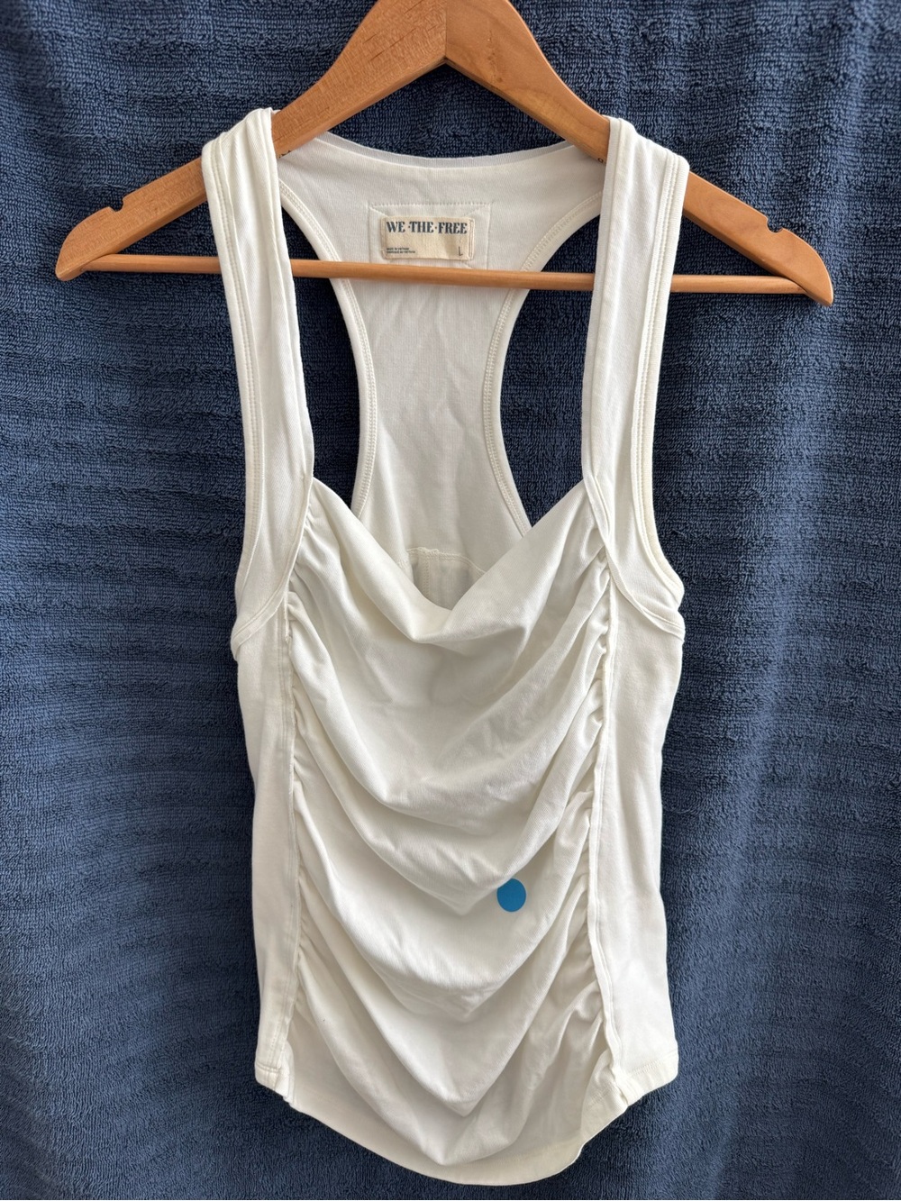 We The Free White Cowl Front Racerback Tank